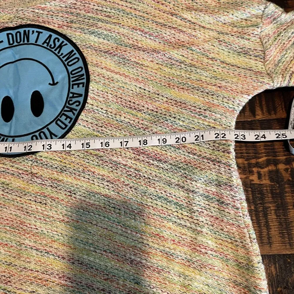 Attic Salt Sweater Womens Large Multicolor Linen‎ Blend Knit Pullover Not Today
